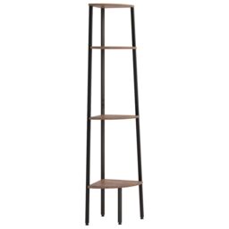 Berkfield Home 4-Tier Corner Shelf Dark Brown & Black 45.5x31.5x150 cm - thumbnail 2