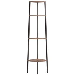 Berkfield Home 4-Tier Corner Shelf Dark Brown & Black 45.5x31.5x150 cm - thumbnail 3