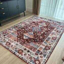 THE RUGS Madar Vintage Washable Rug - Ultra Soft Polyamide Non Slip Design in Red - Size: 120 cm x 160 cm - thumbnail 4