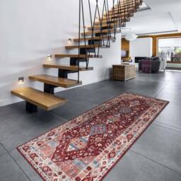 THE RUGS Madar Vintage Washable Rug - Ultra Soft Polyamide Non Slip Design in Red - Size: 120 cm x 160 cm - thumbnail 6