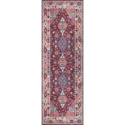THE RUGS Madar Vintage Washable Rug - Ultra Soft Polyamide Non Slip Design in Red - Size: 120 cm x 160 cm - thumbnail 5