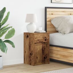 Berkfield Home Bedside Cabinet Old wood 38 x 34 x 61 cm Particle board in Brown - thumbnail 1