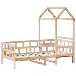 Berkfield Home Day Bed with Roof without Mattress 80x200 cm Solid Wood in Brown - thumbnail 3