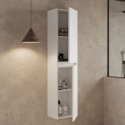 Banyetti Mino 1500mm Wall Hung Tall Cabinet - Gloss White
