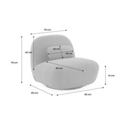 sweeek Textured terry swivel armchair in Khaki - thumbnail 5
