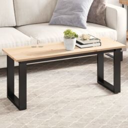 Berkfield Home Table Top 110x40x1.7 cm Rectangular Solid Wood Pine in Brown - thumbnail 1