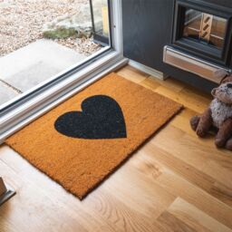 Nicola Spring Coir Door Mat - 60 x 40cm - Black Heart - Size: 40 cm x 60 cm - thumbnail 5