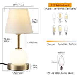 NIVOR 32cm LED Table Lamp with Bulb Included in White - thumbnail 2