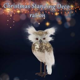 VFM e-Store Christmas Velvet Owl Decoration 23cm x 15cm Green X 1 - Size: 23 cm x 15 cm - thumbnail 3