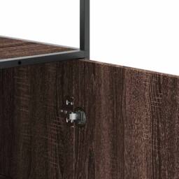 Berkfield Home Highboard Brown Oak 35.5x35x139 cm Engineered Wood & Metal - thumbnail 9