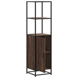 Berkfield Home Highboard Brown Oak 35.5x35x139 cm Engineered Wood & Metal - thumbnail 5