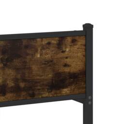 Berkfield Home Metal Bed Frame without Mattress Smoked Oak 75x190 cm Small Single in Brown - thumbnail 8