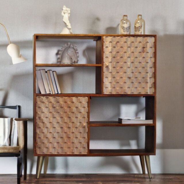 IH Design Koda Retro Display Unit with Shelves & Cupboards in Brown - image 1