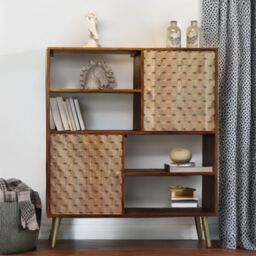 IH Design Koda Retro Display Unit with Shelves & Cupboards in Brown - thumbnail 3