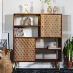 IH Design Koda Retro Display Unit with Shelves & Cupboards in Brown - thumbnail 4