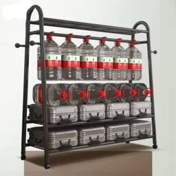 VOGREX Heavy Duty 2-Tier Garment Rail with Storage Shelf in Black - thumbnail 4