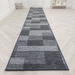 runrug Hallway Runner Rug - Non-Slip, Hardwearing, 5.4mm - 'Icona' in Grey - Size: 100 cm x 360 cm - thumbnail 6