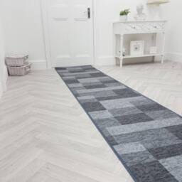runrug Hallway Runner Rug - Non-Slip, Hardwearing, 5.4mm - 'Icona' in Grey - Size: 100 cm x 360 cm - thumbnail 3