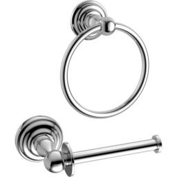 FLAVORA Bathroom Accessory Traditional Set Wall Mount in Silver - Size: 180 cm width x 180 cm drop - thumbnail 1