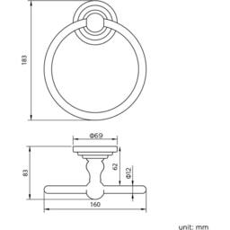 FLAVORA Bathroom Accessory Traditional Set Wall Mount in Silver - Size: 180 cm width x 180 cm drop - thumbnail 6