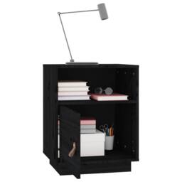 Berkfield Home Bedside Cabinets 2 pcs Black 40x34x55 cm Solid Wood Pine - Size: 40 x 34 x 55 cm - thumbnail 5
