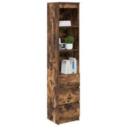 Berkfield Home Highboard Smoked Oak 37.5x35x180 cm Engineered Wood in Brown - thumbnail 4