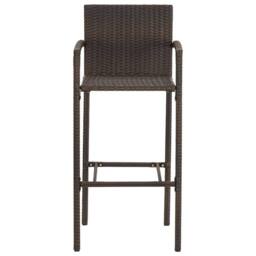 Berkfield Home 5 Piece Garden Bar Set Brown Solid Wood Acacia & Poly Rattan - thumbnail 6