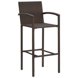 Berkfield Home 5 Piece Garden Bar Set Brown Solid Wood Acacia & Poly Rattan - thumbnail 4
