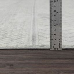 Livabliss Monaco-Geometric Grey Ivory Living Dining Bedroom Rug in Silver - Size: 200 cm x 290 cm - thumbnail 7
