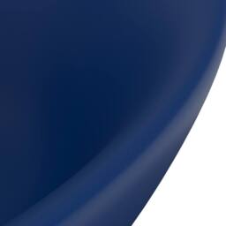 Berkfield Home Luxury Basin Overflow Oval Matt Dark Blue 58.5x39 cm Ceramic - thumbnail 5