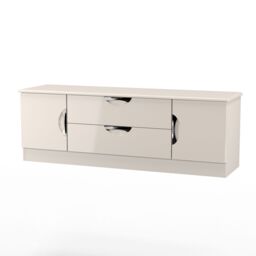 Ready Assembled 2 U Holborn 2 Door 2 Drawer Superwide TV Unit (Ready Assembled) in Taupe - Size: Large - thumbnail 4
