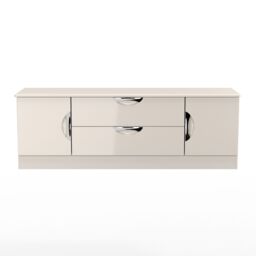 Ready Assembled 2 U Holborn 2 Door 2 Drawer Superwide TV Unit (Ready Assembled) in Taupe - Size: Large - thumbnail 2