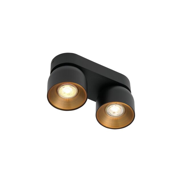 Nordlux Vintage Indoor Spot Light Black Metal GU10 Gold Inner - Mains Powered, IP20 - image 1