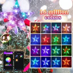 Bright Zeal 19cm Smart RGB Color-Changing LED Christmas Tree Topper Star App&Timer in White - thumbnail 3