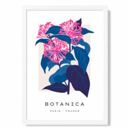ARTZE Blue & Pink Cornflower Flower Market Gallery Framed Print SIZE: A3 with White Frame in Mid Blue - Size: A4 - thumbnail 1