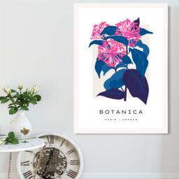 ARTZE Blue & Pink Cornflower Flower Market Gallery Framed Print SIZE: A3 with White Frame in Mid Blue - Size: A4 - thumbnail 2