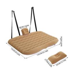 KORVIXA Foldable Inflatable Car Air Mattress Bed for Rear Back Seat Rest in Khaki - Size: Double - thumbnail 2