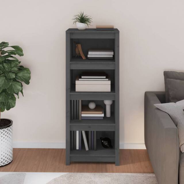 Berkfield Home Beautiful Book Cabinet Grey 50x35x125.5 cm Solid Wood Pine - image 1
