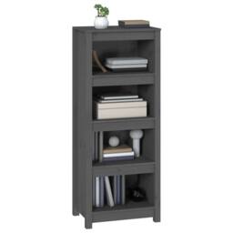 Berkfield Home Beautiful Book Cabinet Grey 50x35x125.5 cm Solid Wood Pine - thumbnail 4