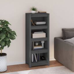 Berkfield Home Beautiful Book Cabinet Grey 50x35x125.5 cm Solid Wood Pine - thumbnail 2