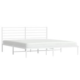 Berkfield Home Metal Bed Frame with Headboard White 193x203 cm - thumbnail 5