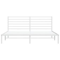 Berkfield Home Metal Bed Frame with Headboard White 193x203 cm - thumbnail 6