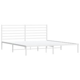 Berkfield Home Metal Bed Frame with Headboard White 193x203 cm - thumbnail 4