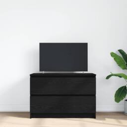 Berkfield Home TV Cabinet Black 80x35x54 cm Engineered Wood - Size: 80 x 35 x 54 cm - thumbnail 1