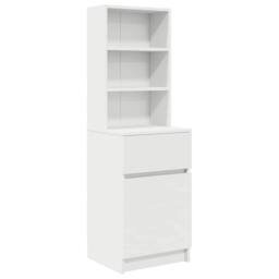 Berkfield Home Bedside Cabinet White 39x35x125 cm Engineered Wood - Size: 39 x 35 x 125 cm - thumbnail 1