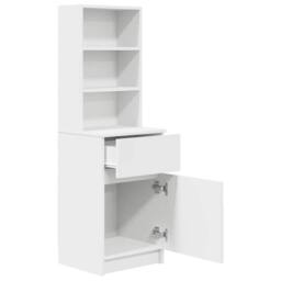 Berkfield Home Bedside Cabinet White 39x35x125 cm Engineered Wood - Size: 39 x 35 x 125 cm - thumbnail 5