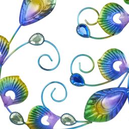 mysmartbuy Peacock Wall Decor - Colourful Metal & Hand Painted Glass Indoor or Outdoor Home Garden Ornament Sculpture - 58 x 52 x 1cm - thumbnail 6