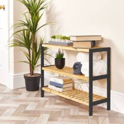 Keplin 3-Tier Bamboo Shoe Rack - Wooden Shoe Organiser with Large Capacity in Natural - thumbnail 7