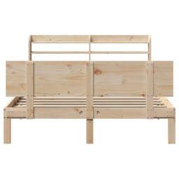 Berkfield Home Bed Frame with Headboard without Mattress 135x190 cm Double in Brown - thumbnail 4