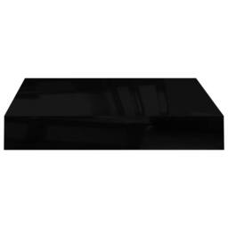 Berkfield Home Floating Wall Shelf High Gloss Black 23x23.5x3.8 cm MDF - thumbnail 5